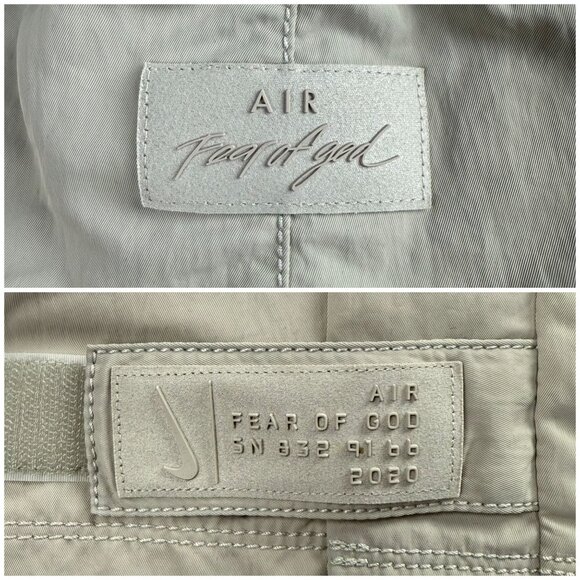 Nike Fear Of God Pants Men Extra Small XS String Beige Nylon Warm Up NBA Air FOG - Picture 6 of 10